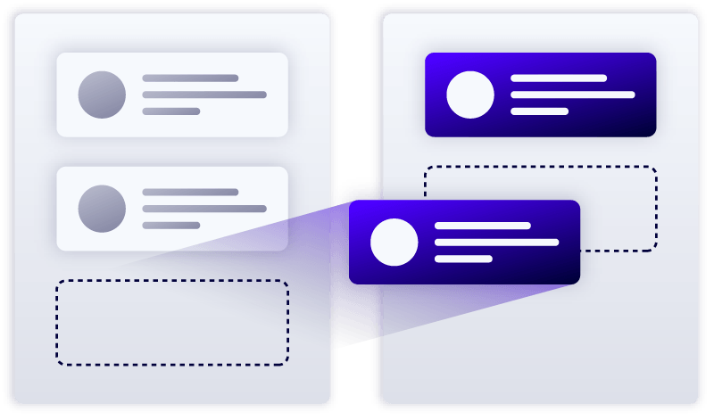 Databases being managed and transferred.