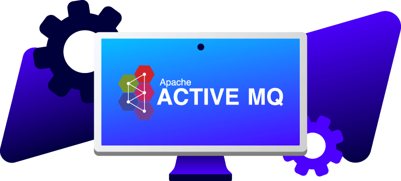Apache ActiveMQ on desktop computer with gears.