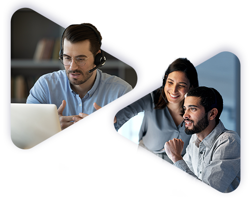 Two individuals receiving direction and support from a Perforce OpenLogic open source expert